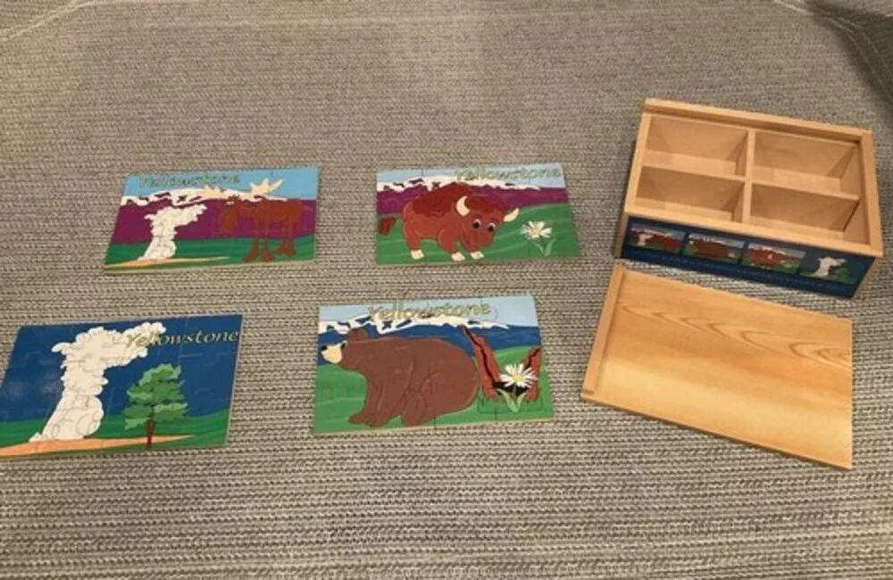 Yellowstone Wooden Puzzles in Collectible Box Set of 4
